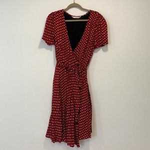 Eshakti Red Floral Wrap Dress